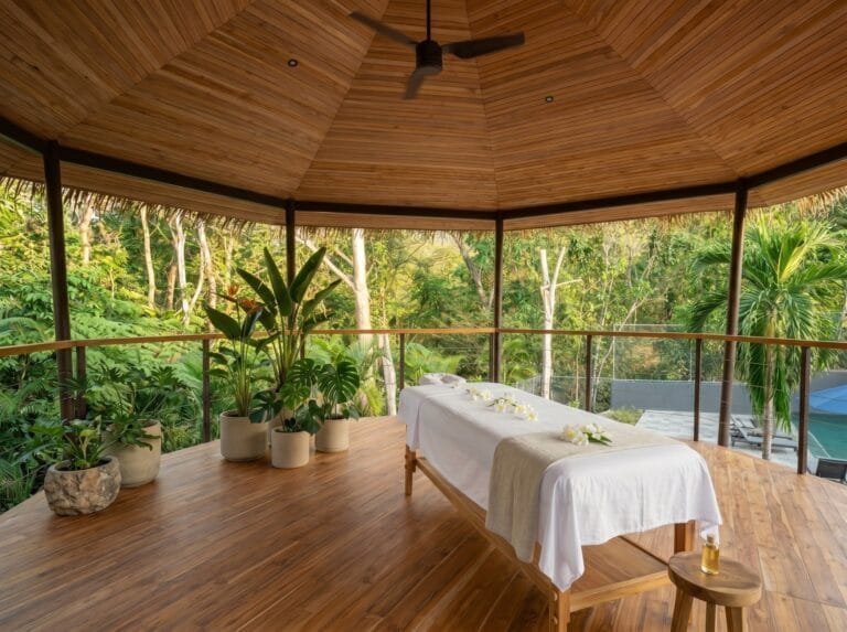 In-villa massage on the deck